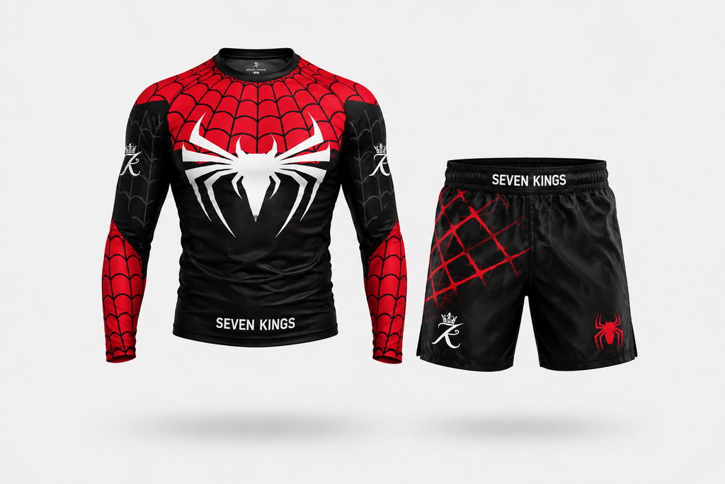 Conjunto grappling Spider 7Kings — set completo detalle